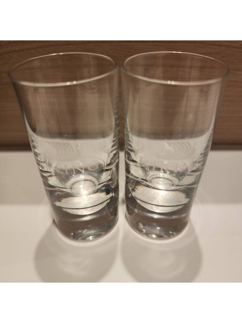2 x VIKING CRUISE LINE crystal shot glass set lot beverage